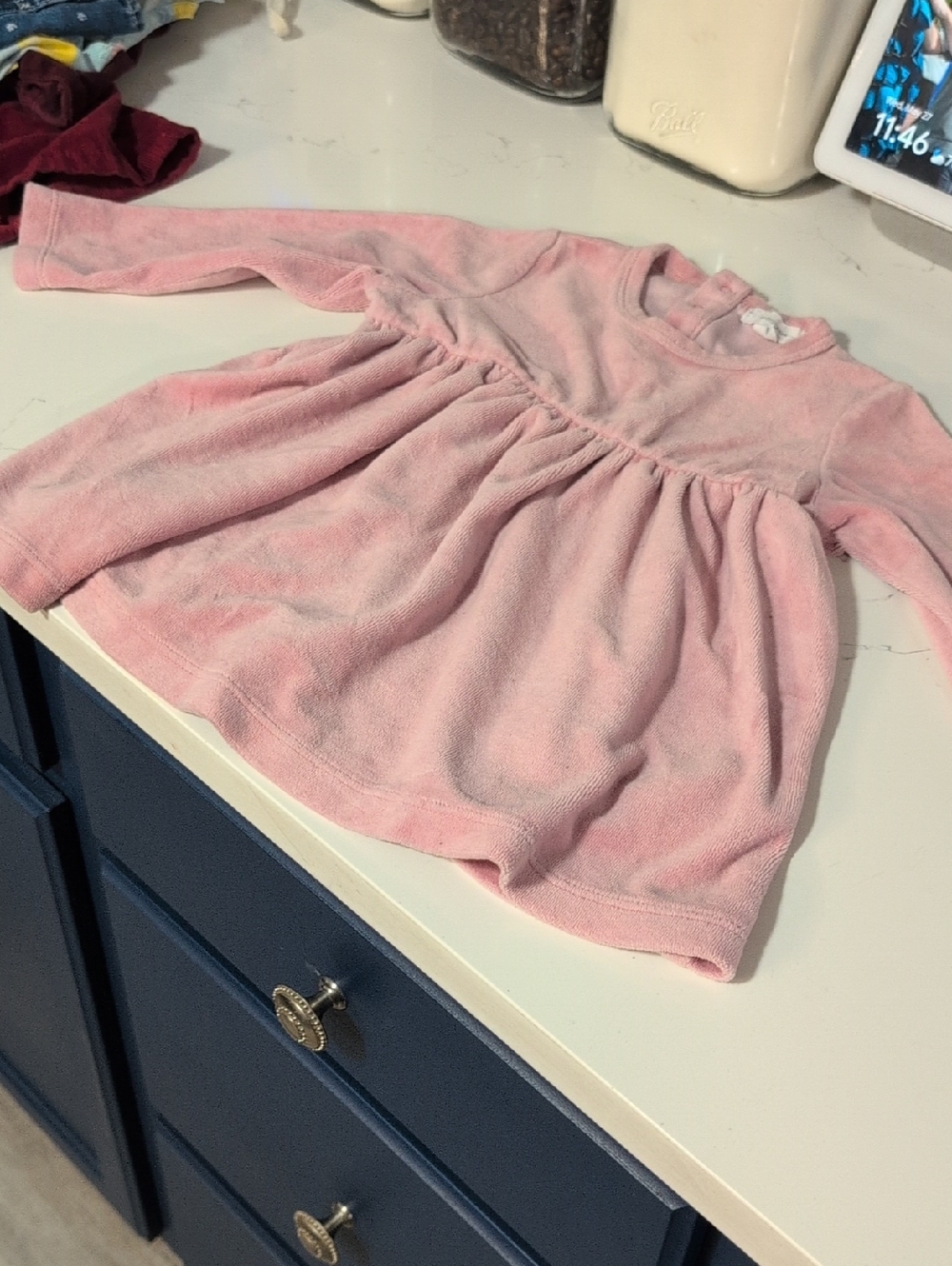 Angel Dear Pink Plush Long-Sleeve Baby Dress